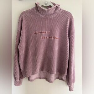 Othermix Soft Ribbed Sweater Purple Pink sz Large Whatever You Decide Phrase